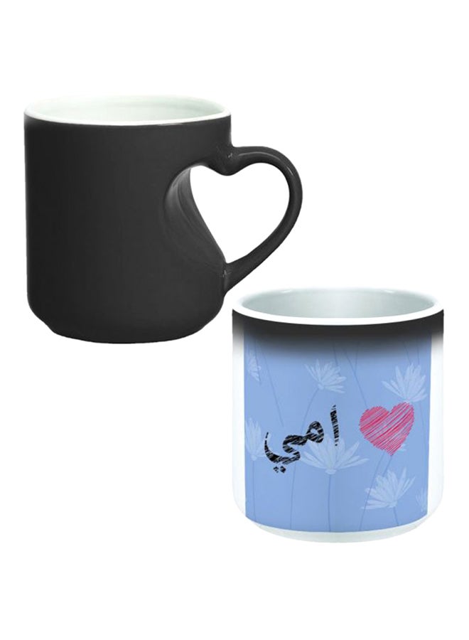Decalac Colour Changing Magic Mug With Heart Handle Black/White - Image 1