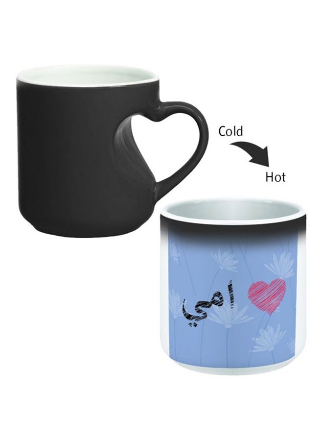 Decalac Colour Changing Magic Mug With Heart Handle Black/White - Image 2