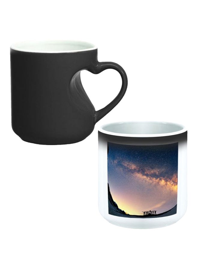 Decalac Colour Changing Magic Mug With Heart Handle Black/White  - Image 1