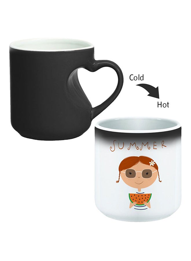 Decalac Colour Changing Magic Mug With Heart Handle Black/White - Image 2