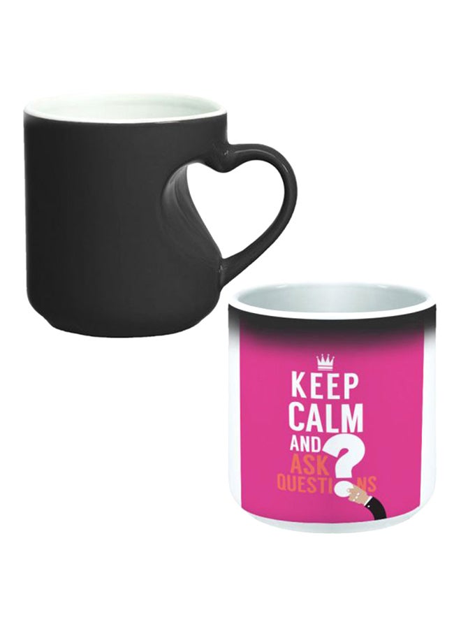 ديكالاك كوب سحري بخاصية تغير الألوان مزود بمقبض على شكل قلب أسود/ أبيض - Image 1