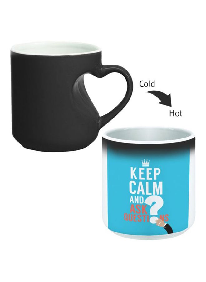 Decalac Ceramic Magic Mug With Inner Heart Handle Black/White - Image 2