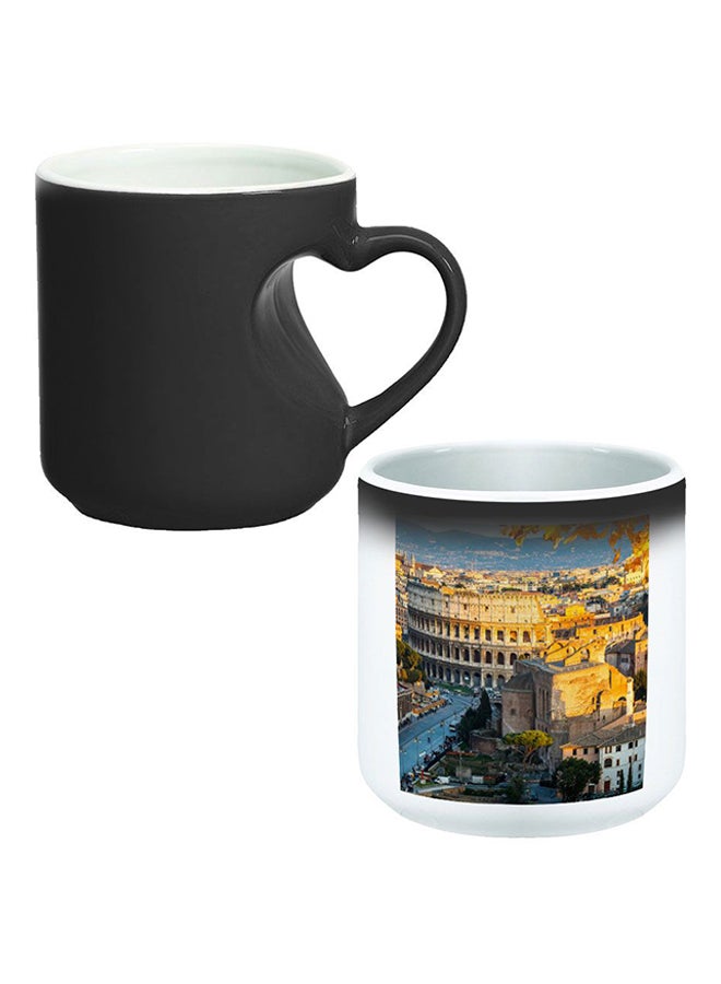 ديكالاك كوب سحري مزود بمقبض على شكل قلب بتصميم منحنٍ إلى الداخل أسود/ أبيض - Image 1