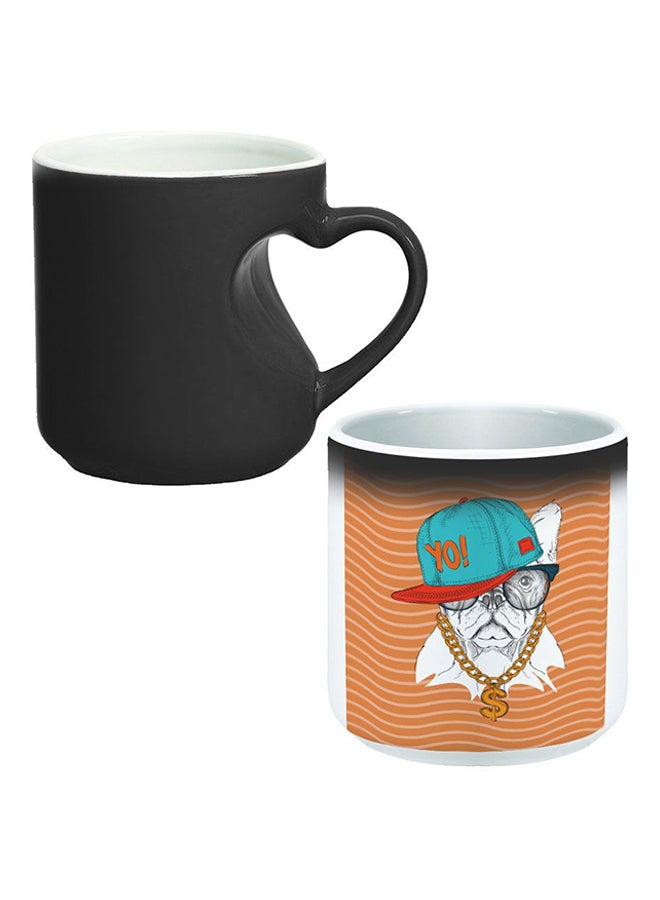 Decalac Colour Changing Magic Mug With Heart Handle Black/White - Image 1