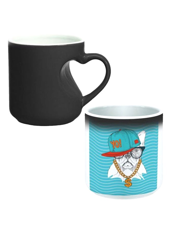 ديكالاك كوب سحري بخاصية تغير الألوان مزود بمقبض على شكل قلب أسود/ أبيض - Image 1