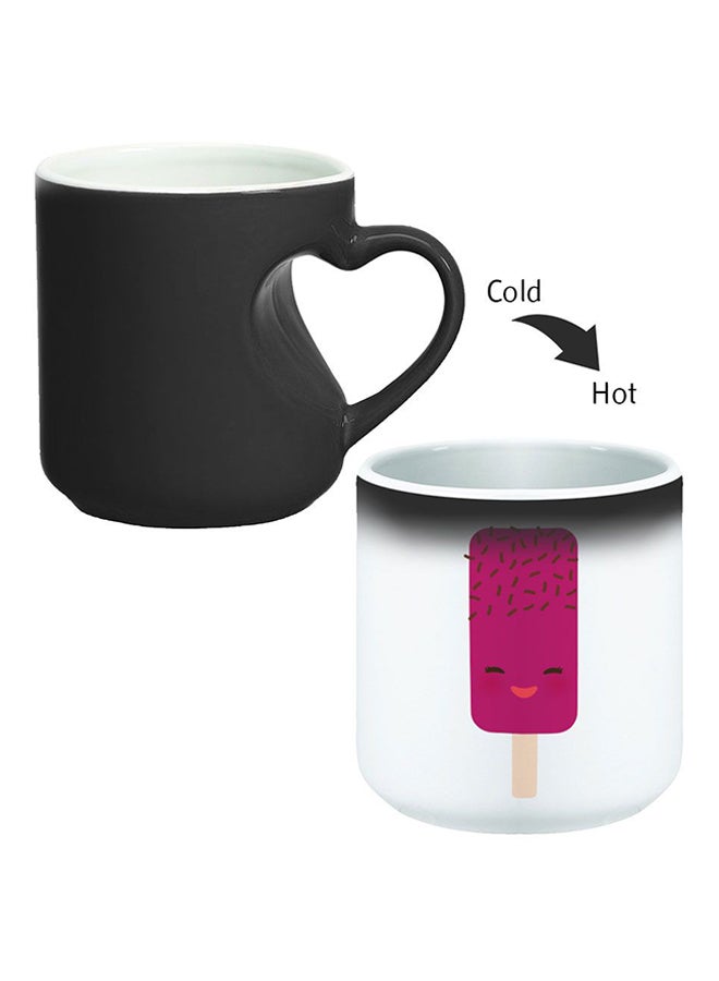 Decalac Ceramic Magic Mug With Inner Heart Handle Black/White - Image 2