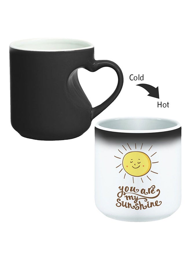 Decalac Ceramic Magic Mug With Inner Heart Handle Black/White - Image 2