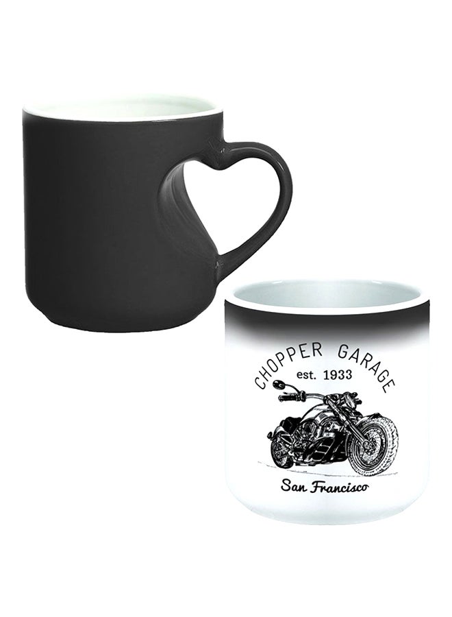 Decalac Ceramic Magic Mug With Inner Heart Handle Black/White - Image 1