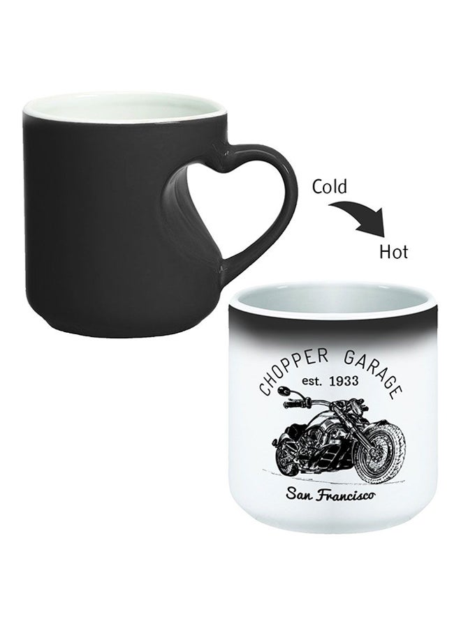 Decalac Ceramic Magic Mug With Inner Heart Handle Black/White - Image 2