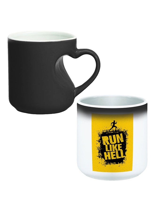 Decalac Ceramic Magic Mug With Inner Heart Handle Black/White - Image 1