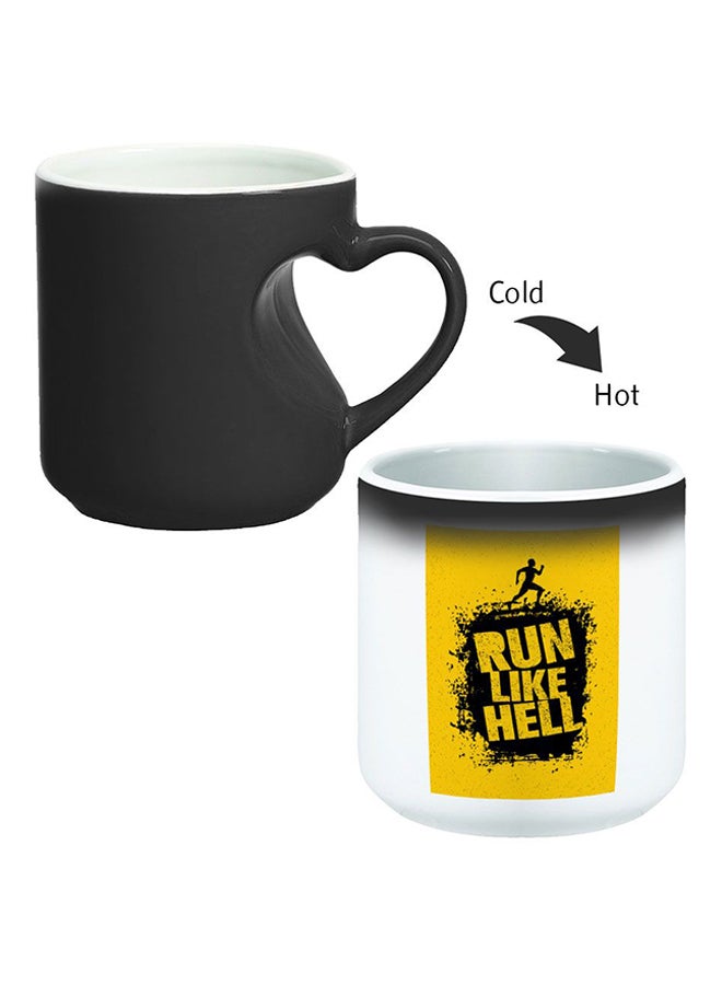 Decalac Ceramic Magic Mug With Inner Heart Handle Black/White - Image 2