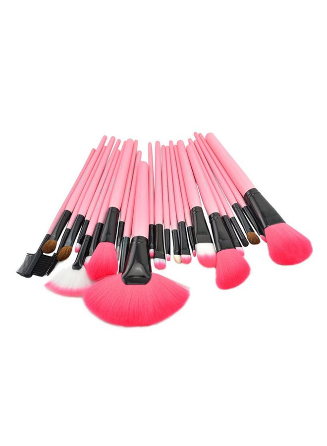 24-Piece Professional Makeup Brush Set Pink/Black - Image 1