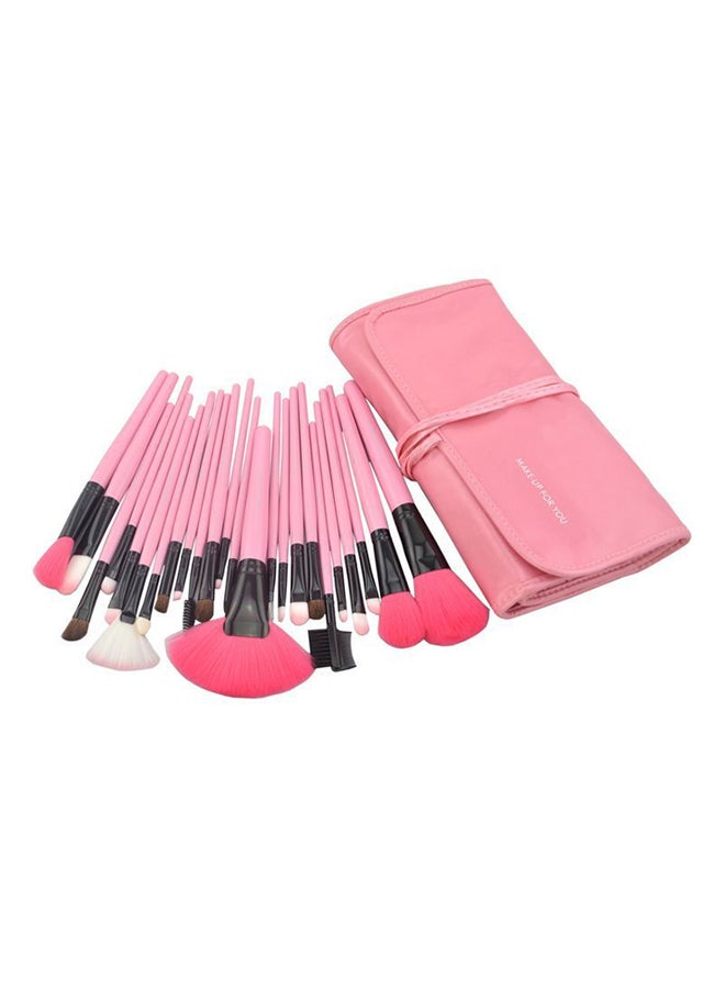 MakeUp for You - 24-Piece Professional Makeup Brush Set With Bag Pink/Black - Image 1