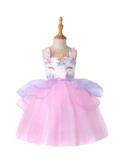 Generic Cute Unicorn Wedding Princess Dress Pink/White 