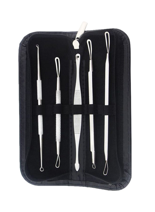 5-Piece Blackhead And Blemish Remover Kit Silver - Image 1
