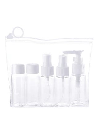 5-Piece Mini Portable Empty Travel Cosmetics Bottles White/Clear - v1537871828/N18020888A_1