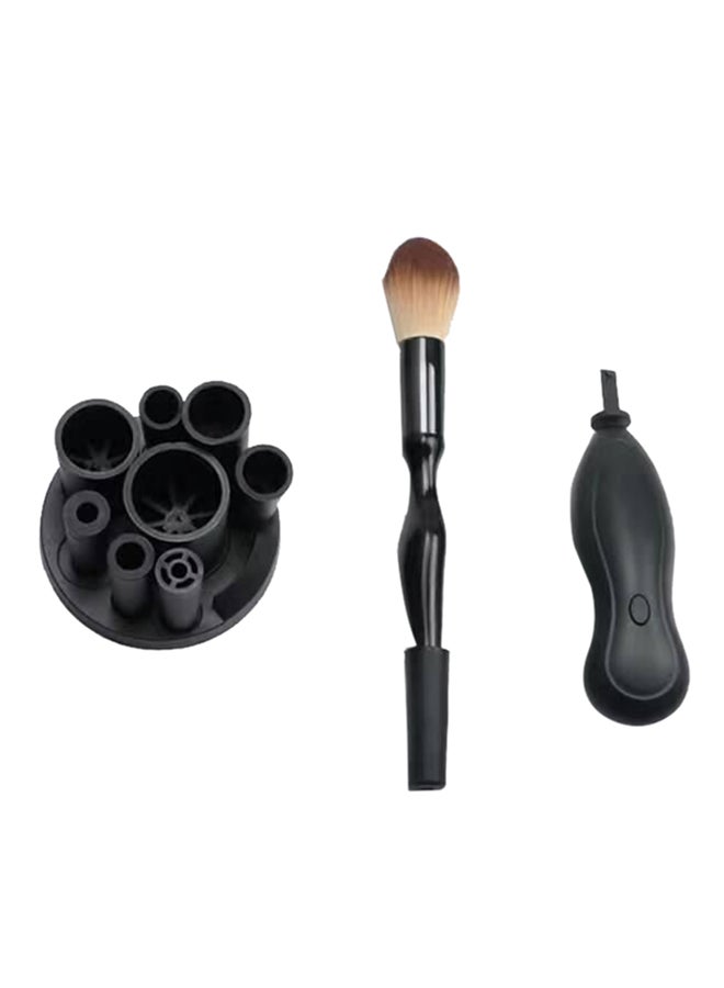 منظف فراشي مستحضرات التجميل الكهربائي أسود / شفاف - Image 1