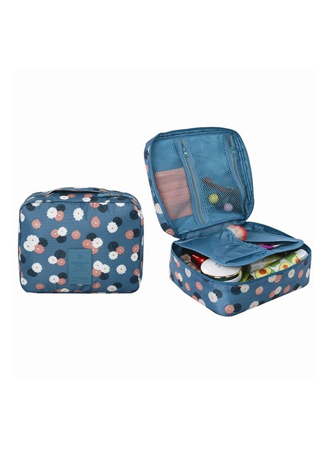 Addao Travel Kit Organizer Cosmetic Makeup Bag Sky Blue/White/Pink  - Image 2