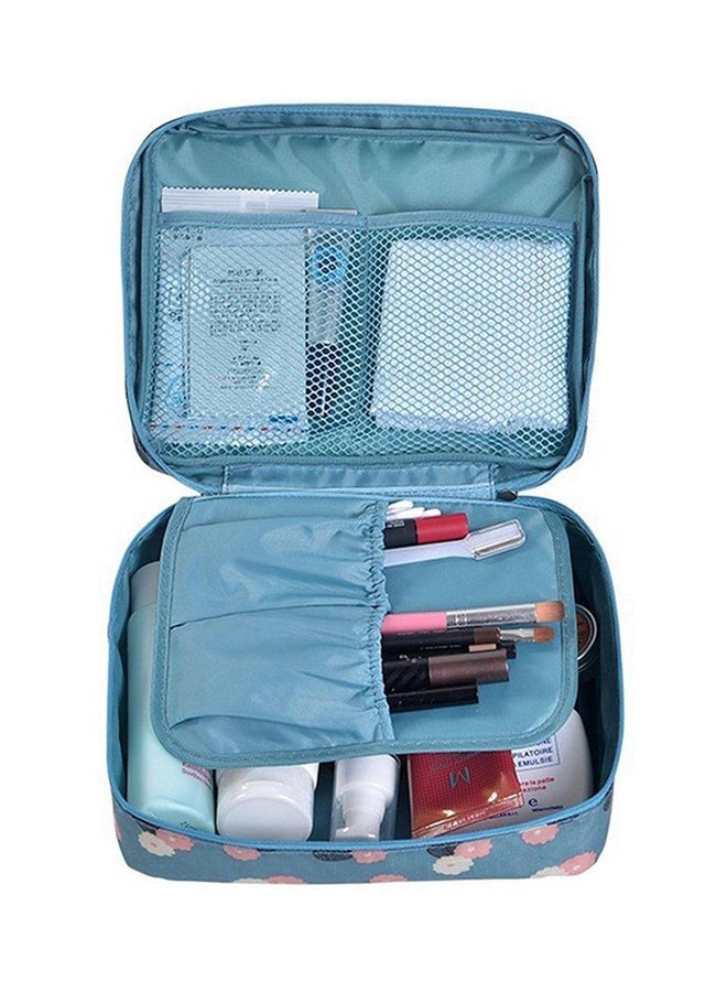 Addao Travel Kit Organizer Cosmetic Makeup Bag Sky Blue/White/Pink  - Image 3