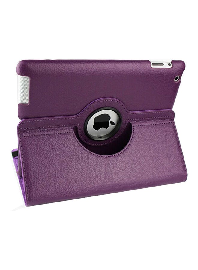 360 Degree Rotating Smart Stand Folio Case Cover For Apple iPad Air 2 Purple - Image 2