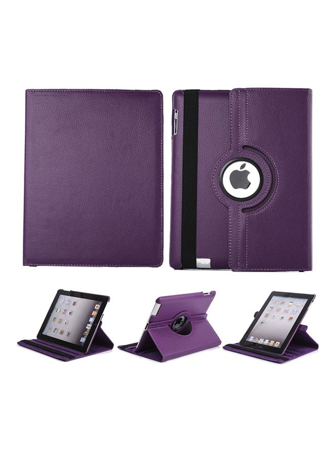 360 Degree Rotating Smart Stand Folio Case Cover For Apple iPad Air 2 Purple - Image 3