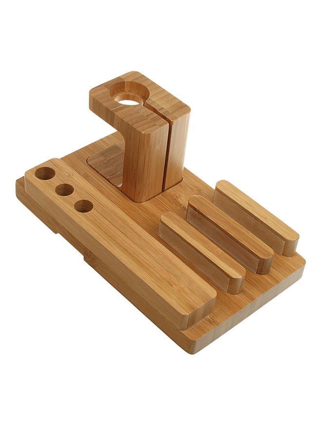 3-In-1 Dock Charger Stand For Apple Watch/iPhone And Pen Brown  - Image 1