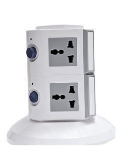 Generic 8-Way Multi Socket Extension Cord White/Grey  - Image 2
