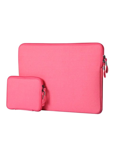 Protective Sleeve With Pouch For Apple MacBook Air 11-Inch Pink
