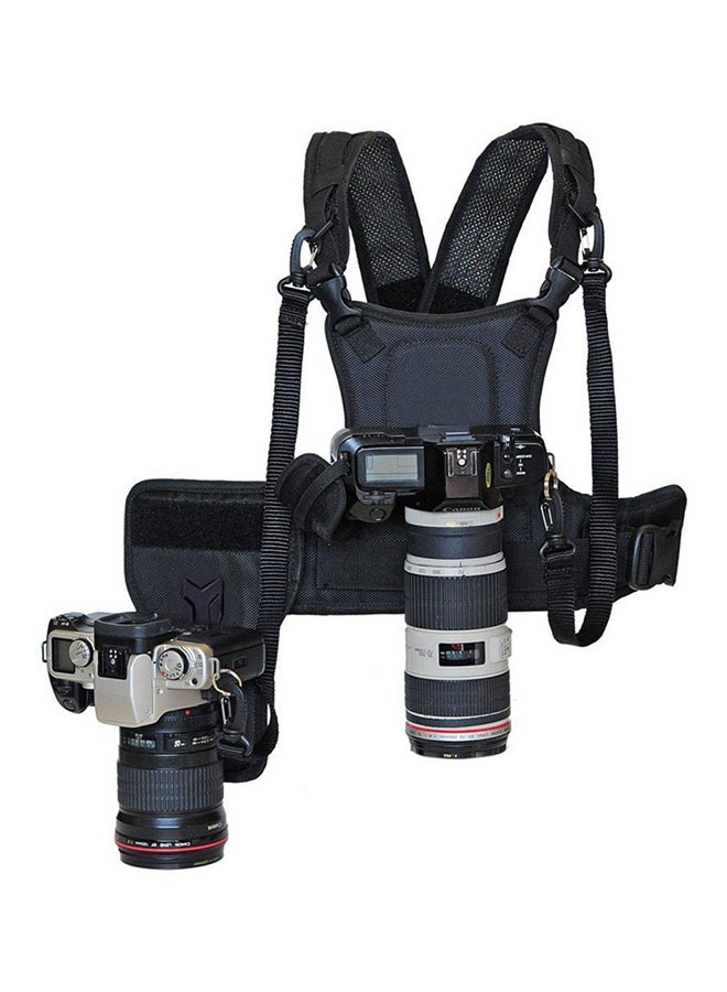 Camera Carrying Harness System With Side Holster Black - Image 2