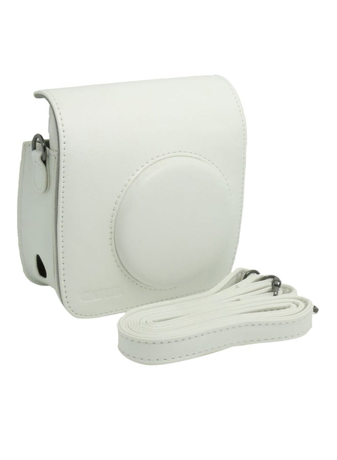 CAIUL Camera Case Cover With Strap For Fujifilm Instax Mini 25 White - Image 1