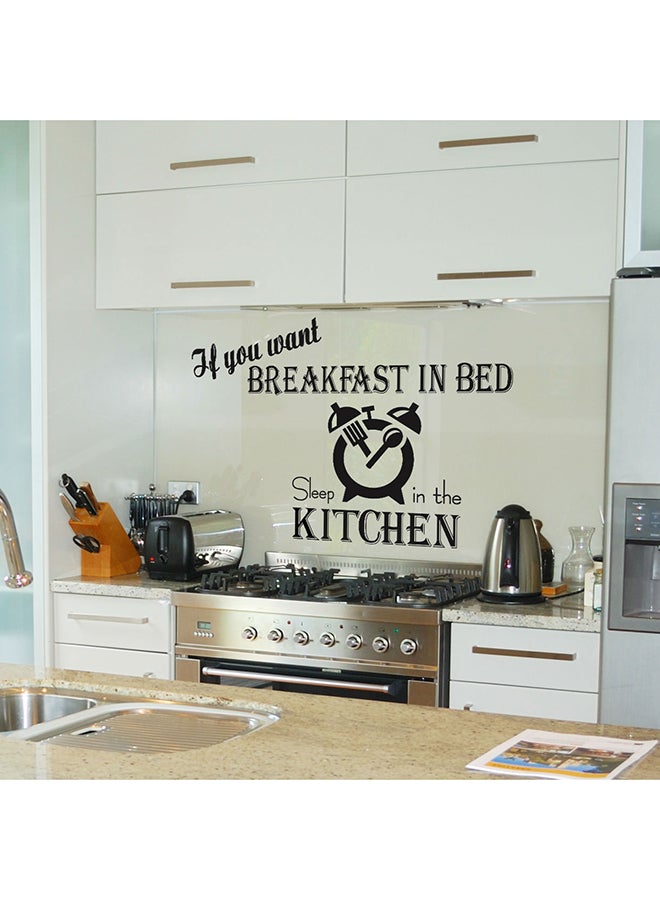 Spoil Your Wall Waterproof Funny Kitchen Quote Decorative Wall Sticker Black 90x40centimeter 