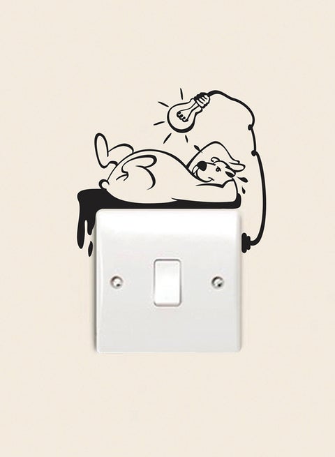 Waterproof Bear Switch Decal Black 10x10centimeter