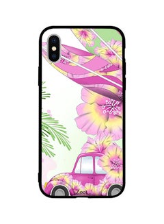 Protective Case Cover For Apple iPhone XS Pink Car N Leaves