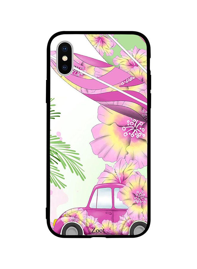 Zoot - Protective Case Cover For Apple iPhone XS Pink Car N Leaves - Image 1