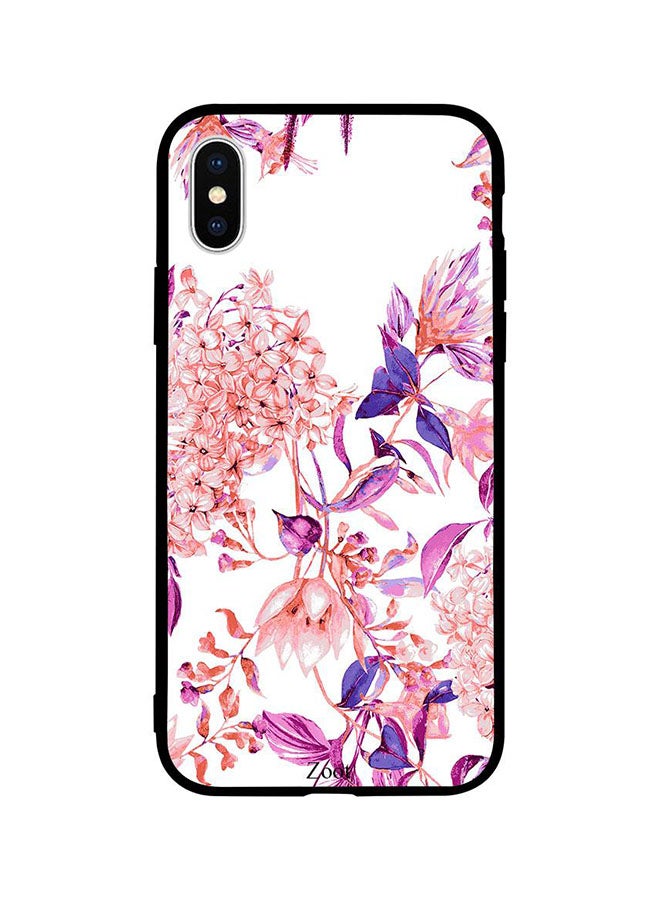Zoot Protective Case Cover For Apple iPhone XS Pink Purple Flower Pattern