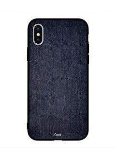 Protective Case Cover For Apple iPhone XS Dark Blue Jeans Pattern