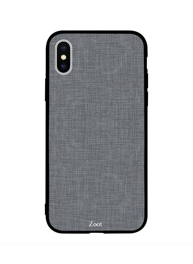 Zoot Protective Case Cover For Apple iPhone XS Dark Grey Khaddar Pattern