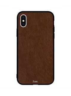 Protective Case Cover For Apple iPhone XS Max Dark Brown Leather Pattern