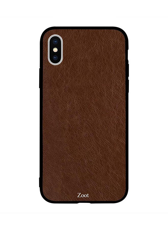 Zoot - Protective Case Cover For Apple iPhone XS Max Dark Brown Leather Pattern - Image 1