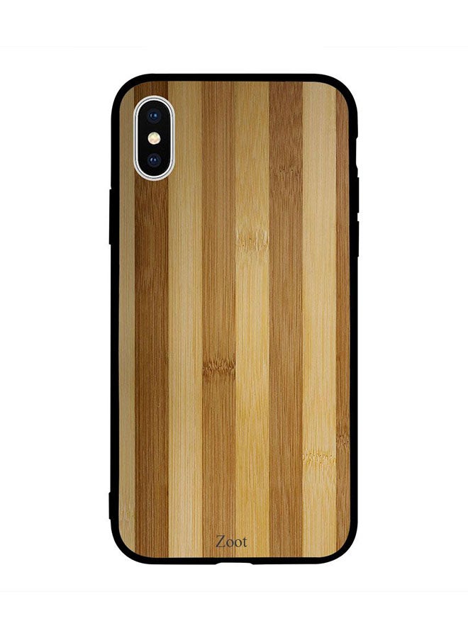 Zoot Protective Case Cover For Apple iPhone XS Max Brown Yellow Wooden Pattern