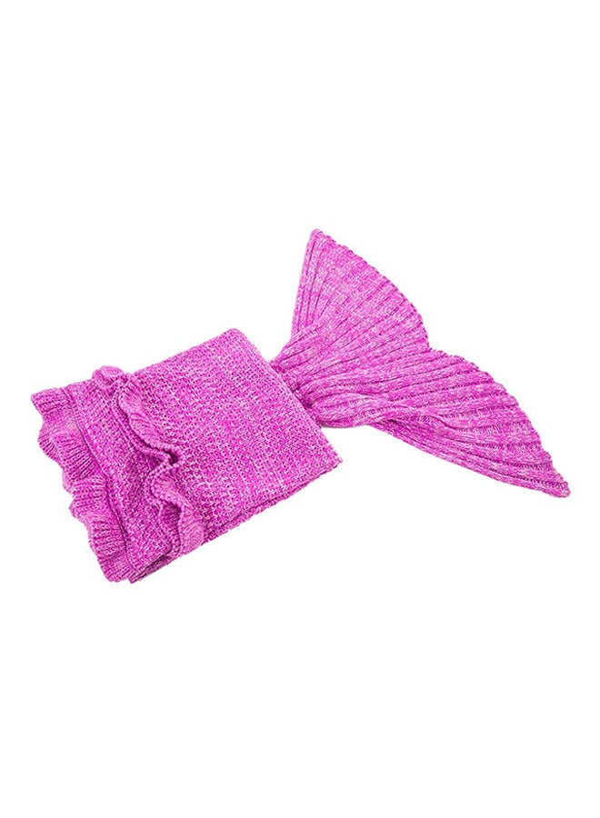 Crochet Mermaid Tail Blanket Cotton Pink - Image 2