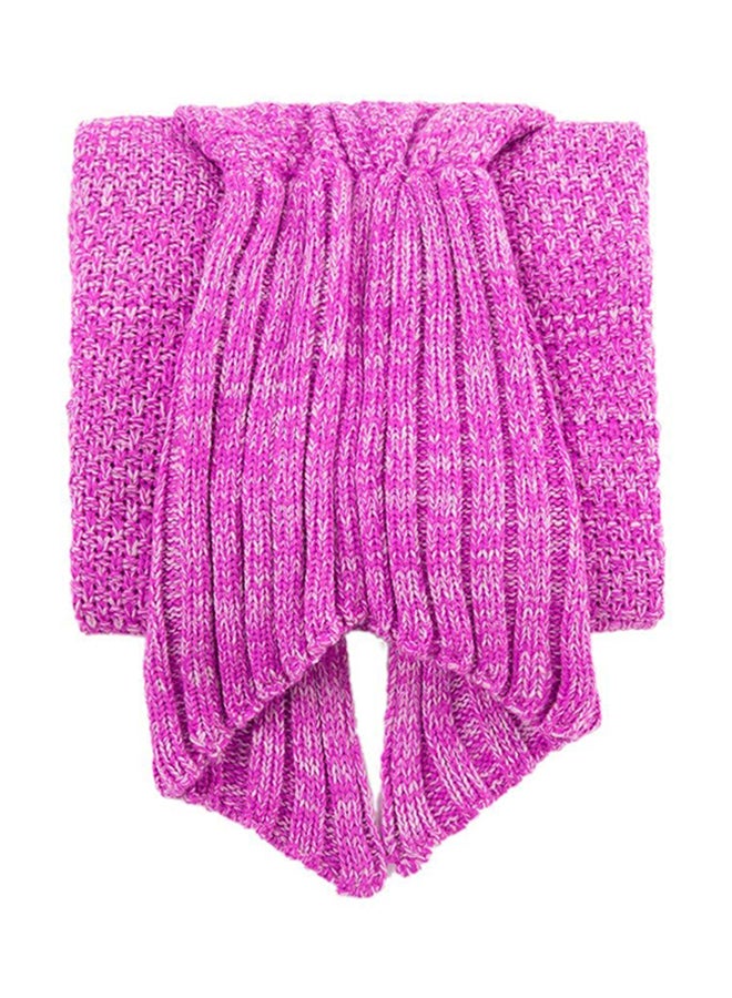 Crochet Mermaid Tail Blanket Cotton Pink - Image 3