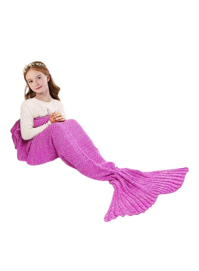 Crochet Mermaid Tail Blanket Cotton Pink - Image 5