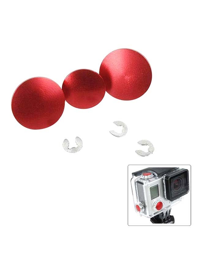 Aluminum Color Button Set For GoPro 3 Plus Red  - Image 1