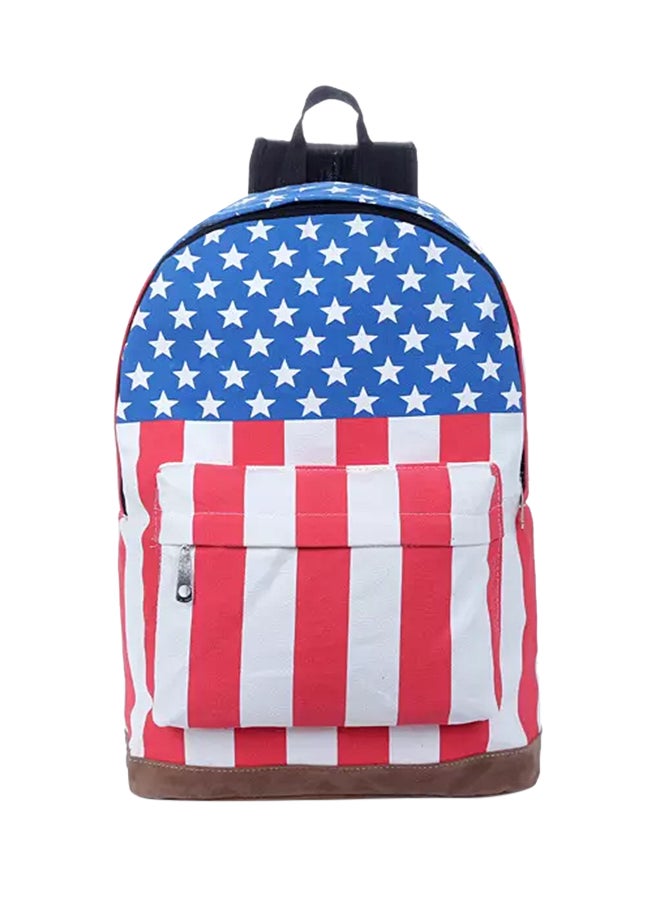 US Flag Printed Backpack Red/White/Blue - Image 1