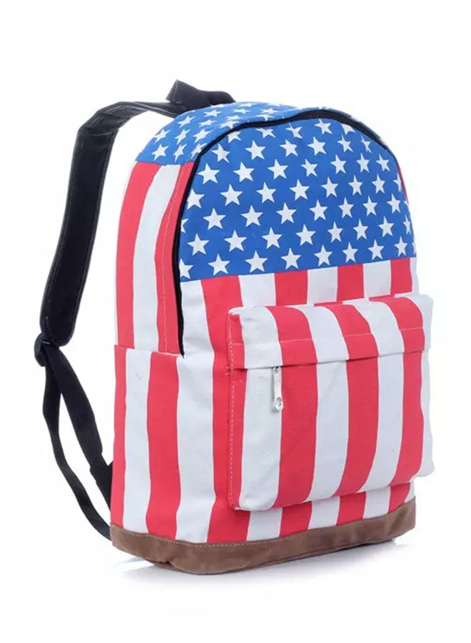 US Flag Printed Backpack Red/White/Blue - Image 3