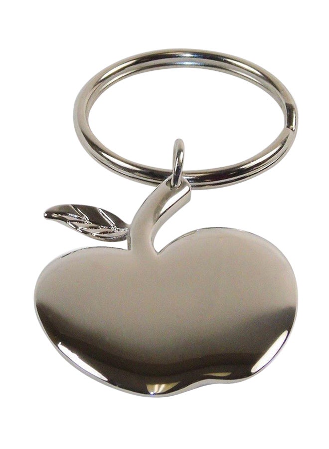 Apple Charm Keychain Silver 