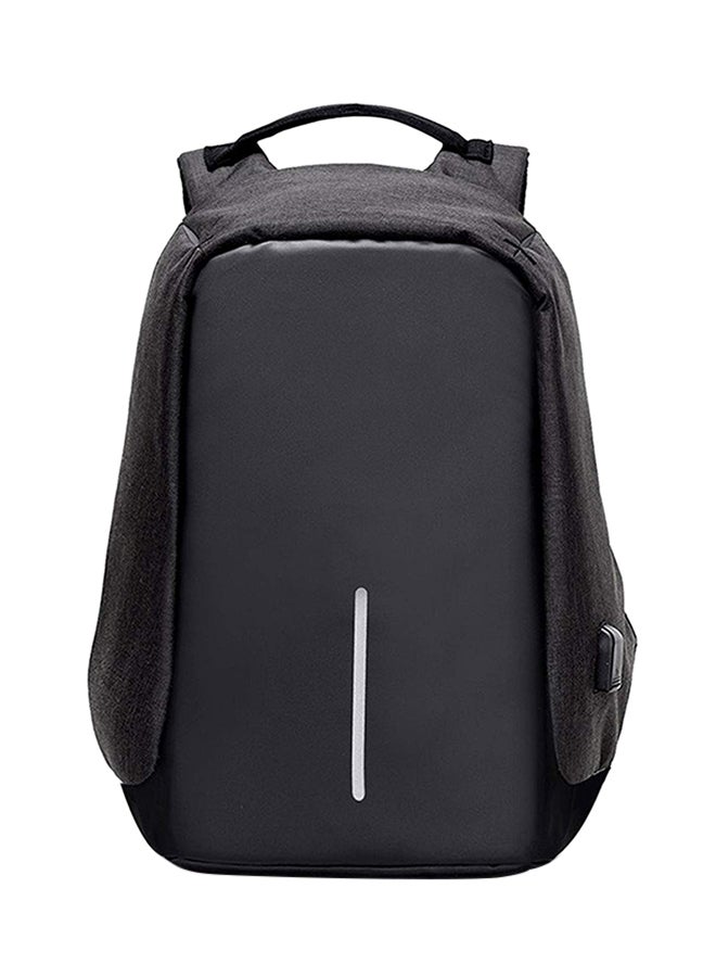 Generic Laptop Backpack With USB Charging Port Fits Upto 14-Inch Laptop Black  - Image 1