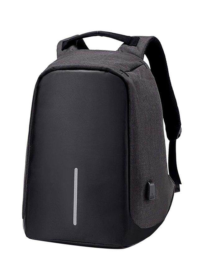 Generic Laptop Backpack With USB Charging Port Fits Upto 14-Inch Laptop Black  - Image 2