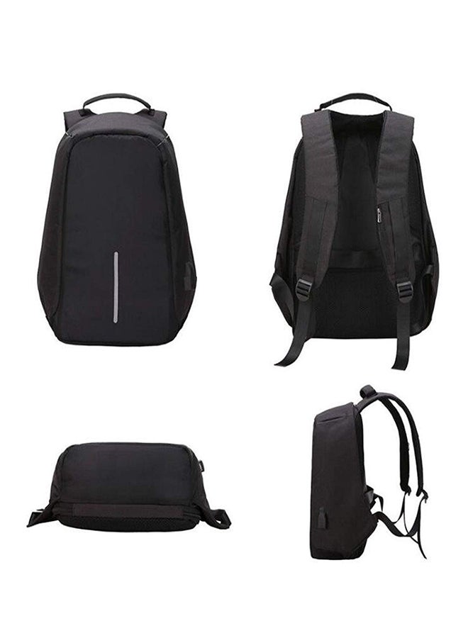 Generic Laptop Backpack With USB Charging Port Fits Upto 14-Inch Laptop Black  - Image 4
